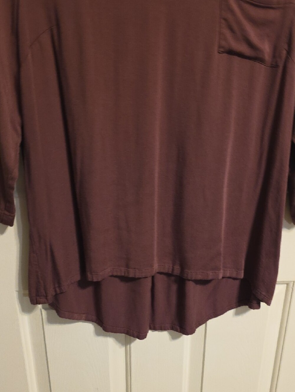 Lisa Rinna Collection Plum V-Neck Top - Picture 6 of 8